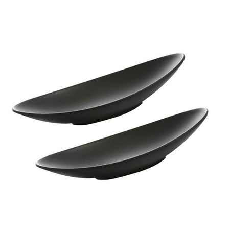 

2pcs Creative Boat Style Cuisine Dish Melamine Snack Dessert Sushi Sashimi Boat Tray Hotel Food Seafood Plate Size S (Black)