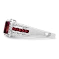 thumbnail image 3 of Primal Silver Sterling Silver Rhodium-plated Garnet and White Topaz Ring, 3 of 7