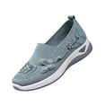 thumbnail image 2 of Willtoo Women's Butterfly Embroidered Loafers Breathable Knitted Mesh Slip-on Loafers Lightweight Comfortable Casual Sneakers Orthopedic Walking Shoes with Arch Support, 2 of 5