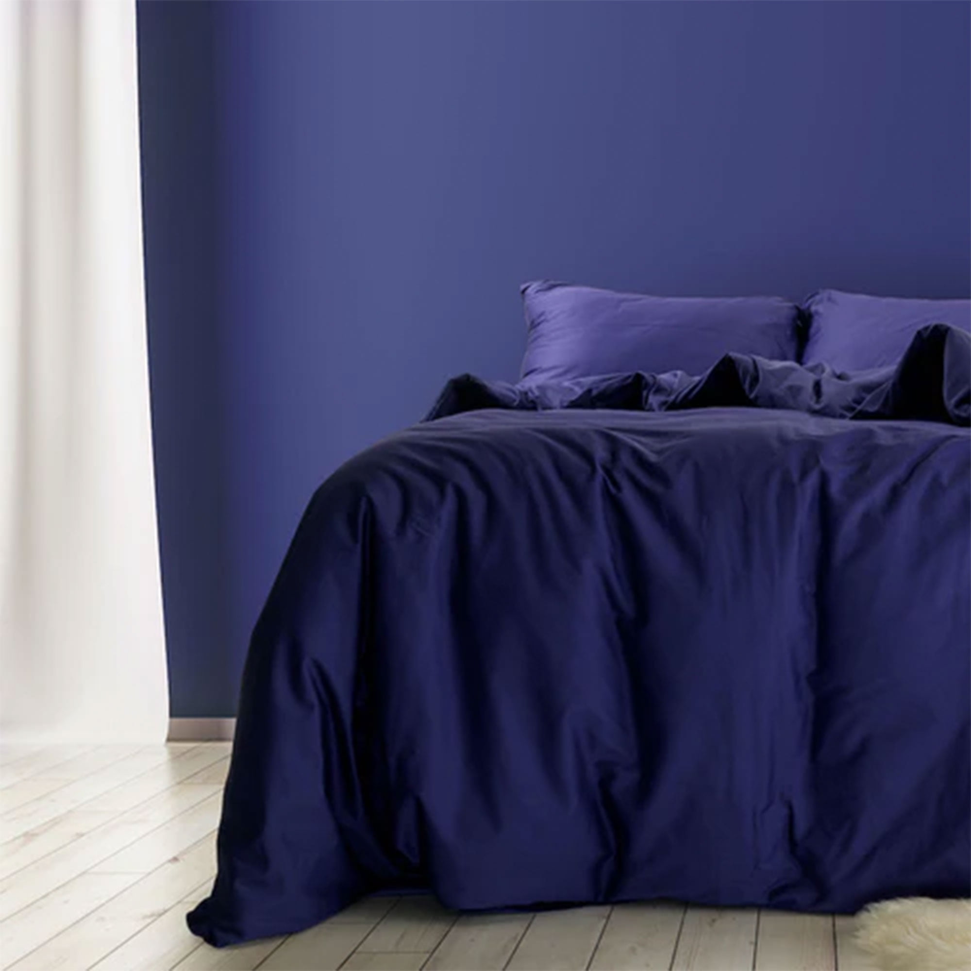 Sleepgram Supima 400 Thread Count Cotton Zippered Duvet Cover, Twin, Violet