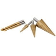 thumbnail image 3 of HSS Drill Set, Round Shank Straight Grooved Step Drills Bits 6Pcs/Set Higher Hardness  For Thin Wood, 3 of 8