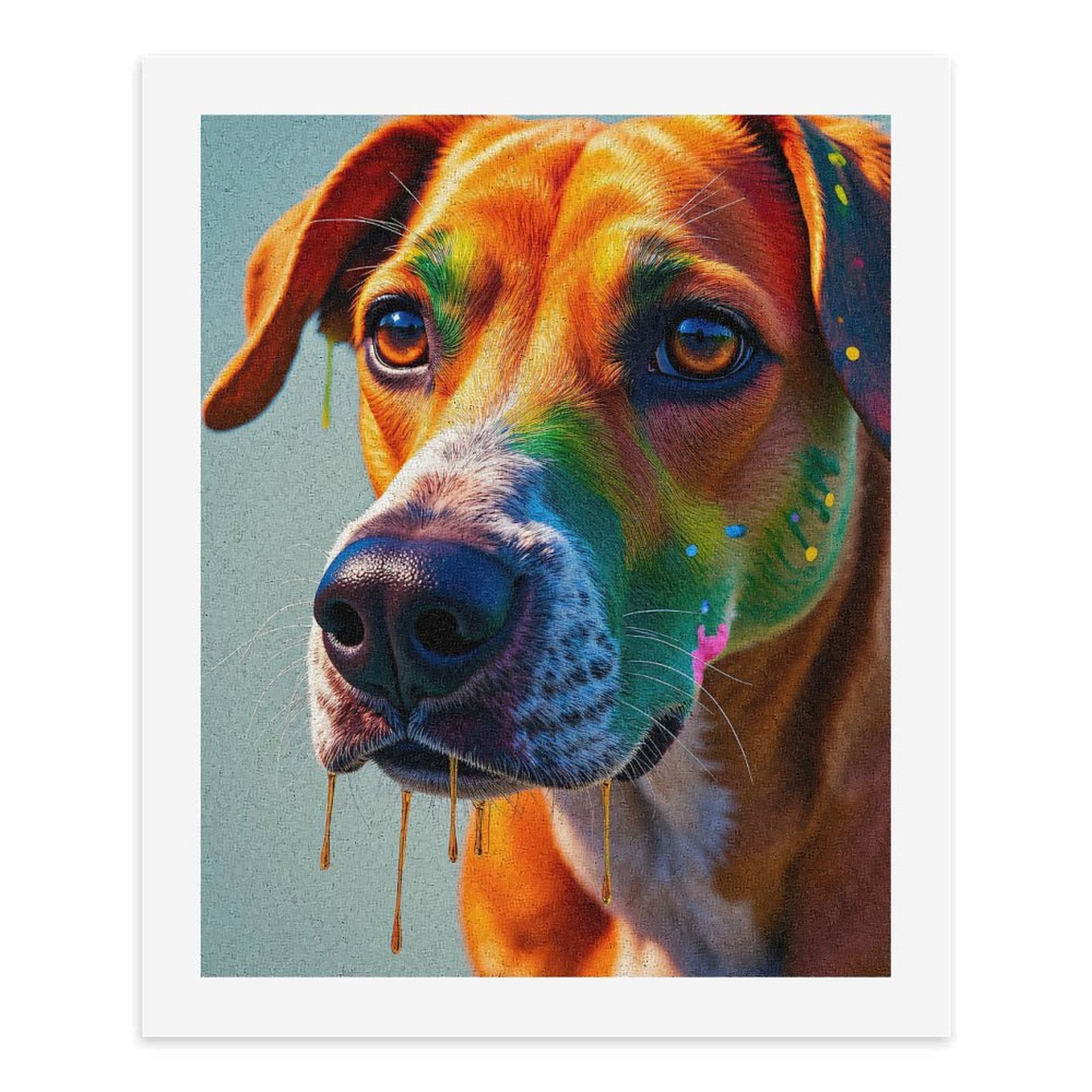 Paint By Numbers Kit for Adults Beginner - Colorful Dog Art Painted Portrait DIY Canvas Painting Kits for Adults, Frameless Paint By Number for Adults for Home Wall Decor 16x20 Inch