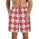 thumbnail image 1 of Fotbe Red Plaid Daisy Trajes de Baño Estampados para Hombre, Shorts de Verano de Secado Rápido, Ropa de Playa, Bañadores-Small, 1 of 6