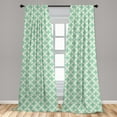 thumbnail image 5 of Ambesonne Victorian Curtains, Floral Motif Feminine, Pair of 28"x95", Mint Emerald Pale Green, 5 of 5