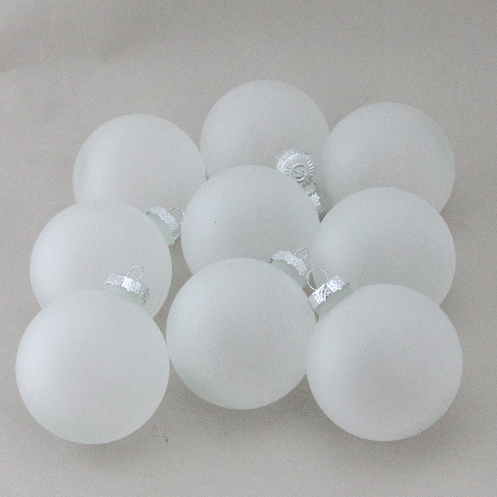 Northlight 2.5 in. Frosted Glass Ball Ornaments Set of 9