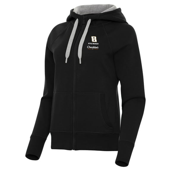 Women's-Antigua  Black Kyle Busch Victory Full-Zip Hoodie