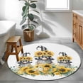 thumbnail image 4 of Sunflower Gnomes Round Rug 4ft Washable Circle Entryway Rugs Non Slip Spring Eucalyptus Floral Watercolor Area Rug Indoor Floor Carpet for Bedroom Kitchen Living Room Home Office Dining Room Nursery, 4 of 8