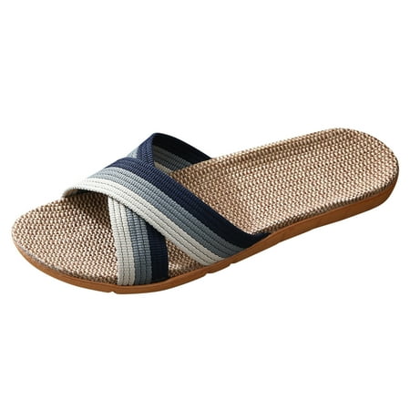 

Ediodpoh Men and Women Flax Slippers Home Slippers Indoor Slippers Creative Radish Soft Bottom Cotton Slippers Mens Slippers Navy 11