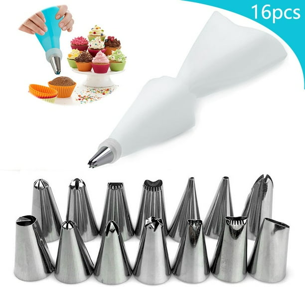 16pcs/set boquillas para reposteria duyas para reposteria con bolsa de confitería manga pastelera reposteria y pasteleria accesorios
