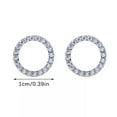 thumbnail image 3 of RSAMD 1Pair Fashion Dazzling Circle Stud Earrings With Crystal Zircon Simple Earrinjo-Silver-, 3 of 7