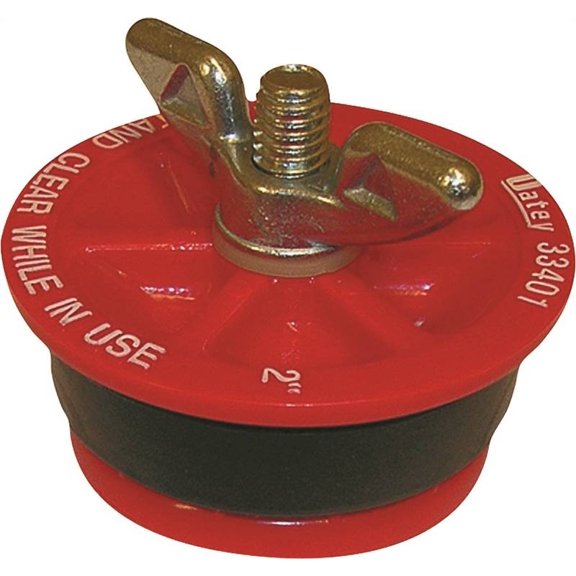 Oatey 33401 Test Plug, 2 in Connection, Plastic, Red