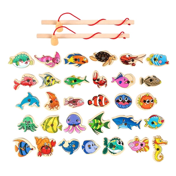 Juego magnético de madera y juego de captura de , cognición de la vida marina para juegos de mesa, regalos de cumpleaños, preescolar + niñas bo 31 Macarena Juguetes de juego de pesca