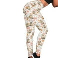 thumbnail image 4 of DISNIMO Sloth Floral Printed High Waisted Yoga Pants for Women, Soft Workout Leggings Breathable Yoga Pants Leggings for Workout Sport, White, 2XL, 4 of 6