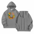 thumbnail image 4 of Spazoro Girls Hooded Sweatshirts, Fashion Long Sleeve Cute Print Soft & Comfy Fall Winter Tops for Girls Gray Size 13 T, 4 of 6