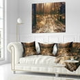 thumbnail image 2 of Designart Road in Dark Wooded Forest - Modern Forest Throw Pillow - 18x18, 2 of 4