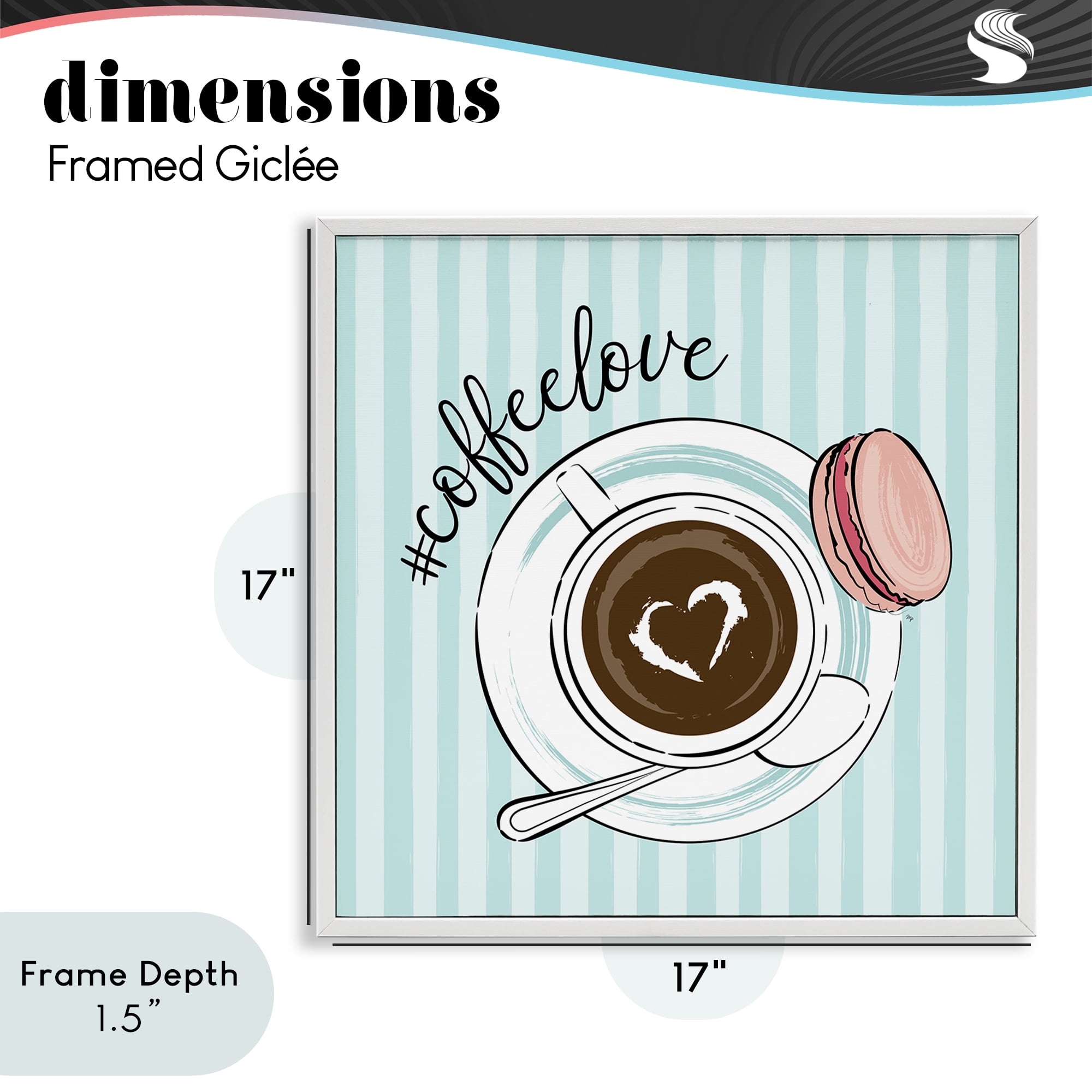 Stupell Industries Coffee Love Hashtag White Framed Giclee Art, design by Martina Pavlova
