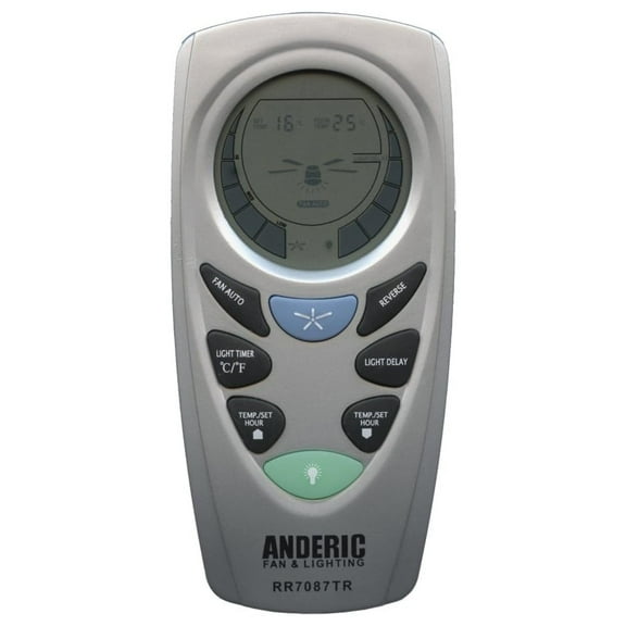 UC7087T with Reverse Key for Hampton Bay Ceiling Fans - FCCID: CHQ7087T - RR7087TR - Silver