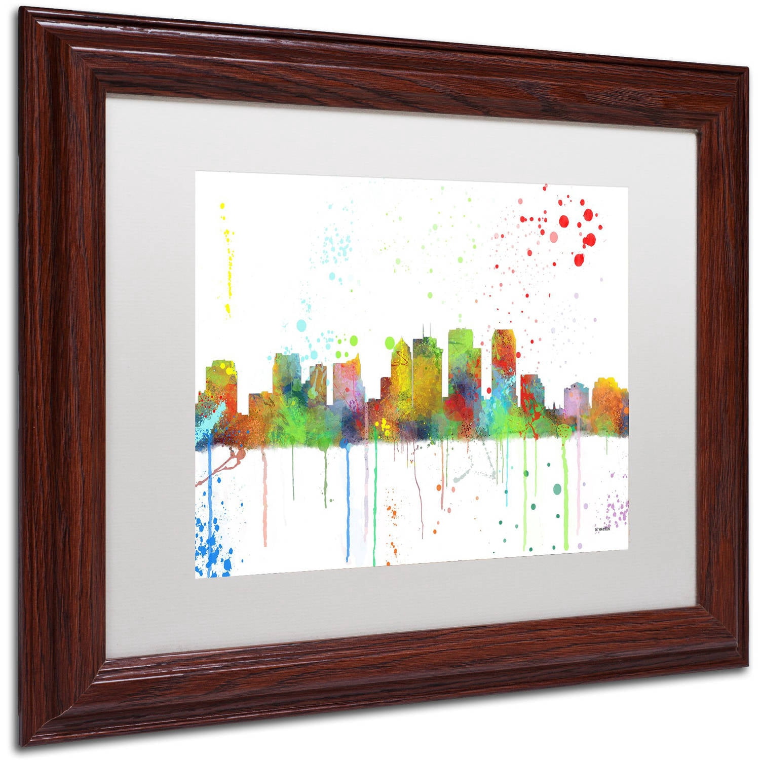 Trademark Fine Art "Tampa Florida Skyline Mclr-1" Canvas Art by Marlene Watson, White Matte, Wood Frame