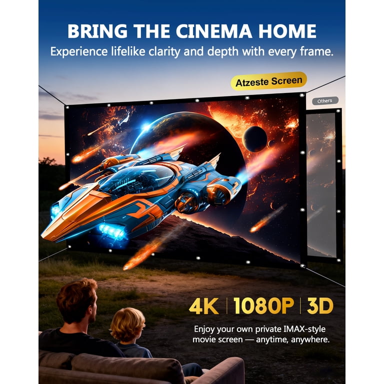atzeste 120-Inch Portable Projector Screen, 16:9 Foldable photo 4