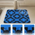 thumbnail image 6 of Dish Drying Mats Diatomaceous Earth Super Absorbent Non-slip Rubber Sole 23.6x19.7in Dark Blue Black Plaid, 6 of 11
