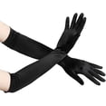 thumbnail image 3 of Guantes largos de satén elásticos con codo, guantes de ópera de los años 20, guantes de baile para fiesta nocturna para mujer., 3 of 5