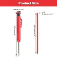 thumbnail image 4 of Solid Carpenter Pencil With Sharpener 3 Colors Refill Carpentry Marking Scriber Construction Woodworking Tools School Stationery Green Pen and Cap, 4 of 6