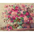 thumbnail image 1 of Full Cross Stitch Handcraft 11CT Stamped Pink Flower Costura Adorno para el hogar FLhrweasw Nuevo, 1 of 9