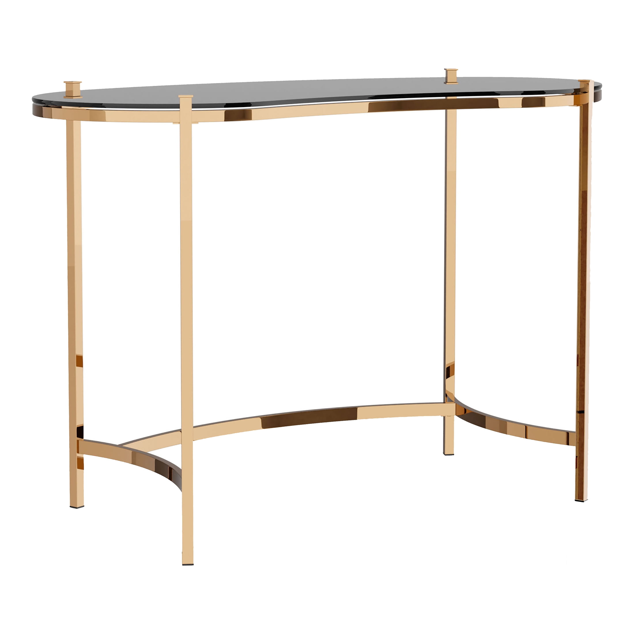 Furniture of America Harper Glass Top Desk with Metal Frame, Gold