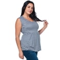 thumbnail image 3 of Blusa Maternidad Rayada Fresca Cómoda Ropa Embarazo Blusa Suave Mujer Sin Mangas Casual Color Azul Marino, 3 of 4