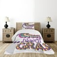 thumbnail image 4 of Ambesonne Mardi Gras Quilted Bedspread Set 2 Pcs, Party Beads Patterns, Twin Size, Multicolor, 4 of 5