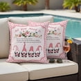 thumbnail image 4 of Pink Valentine's Day Outdoor Waterproof Pillow Covers, Spring Floral Love Heart Valentines Decorative Square Throw Pillowcase Sofa Cushion Sham for Patio/Couch/Chair, 24"x24" 2 Pack, 4 of 8