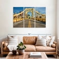 thumbnail image 2 of Elephant Stock The Roberto Clemente Bridge Wall Art - Horizontal Multi Panel Canvas - Living Room Wall Decor - Transportation Multi Panel - Blue And Orange Decor - 57" x 36", 2 of 8