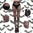 thumbnail image 4 of Tisuna Halloween Tight Socks For Women Skull Print Black Silk Fishnet Stockings Seasonal Events Accessories, 4 of 4