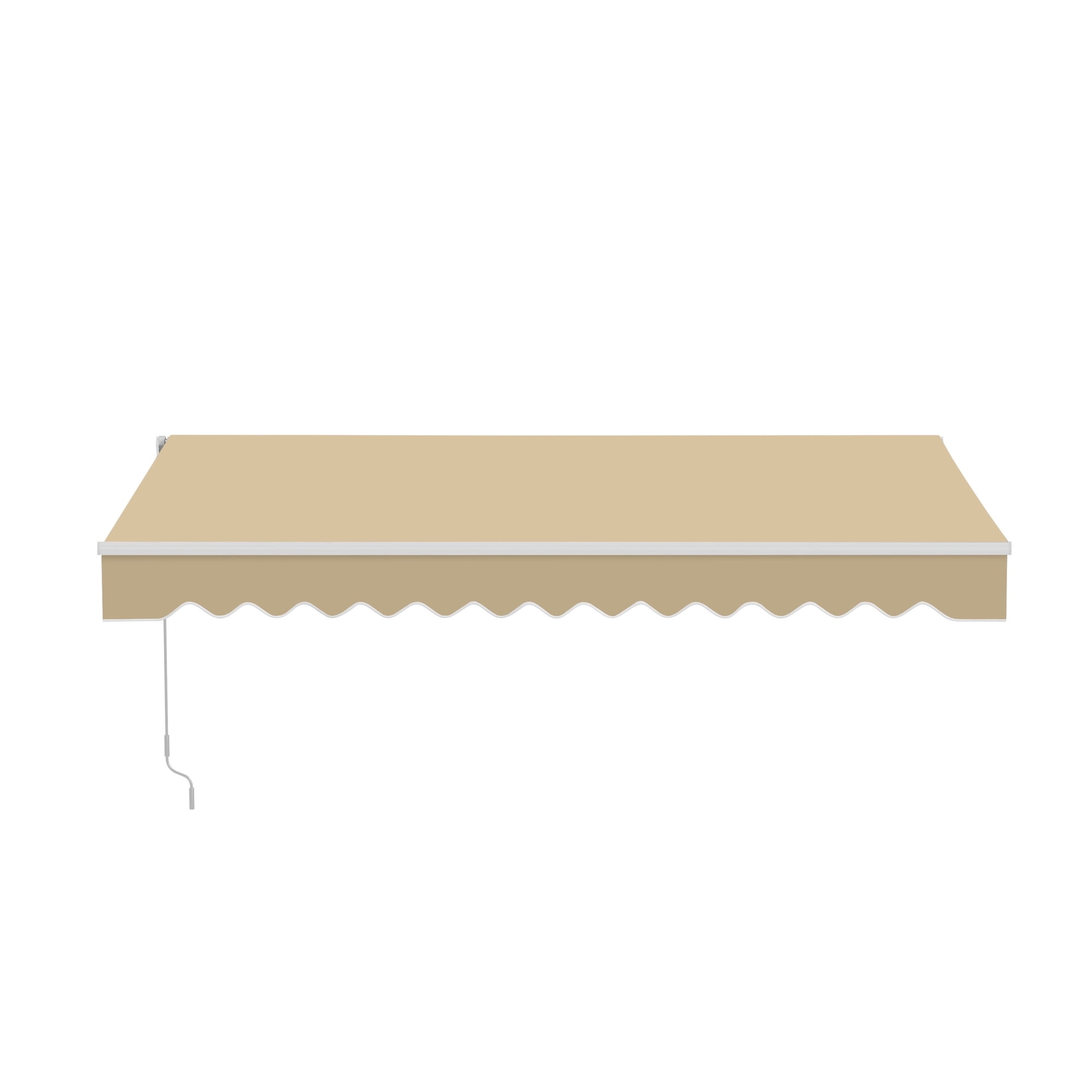 ALEKO 12' x 10' Sand Manual Retractable Patio Awning Sunshade