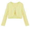 thumbnail image 7 of Xyant Girls Open Front Cardigan Kids Girls Shrug Children Knit Long Sleeve Bolero for Girls with Button Closure (Yellow,9-10 Years), 7 of 7
