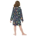 thumbnail image 4 of FORMRS Niños Bathrobe Unisex Hooded Robe Soft Plush Pajamas Sleepwear, Size 2-3T, Dark Blue Christmas, 4 of 7