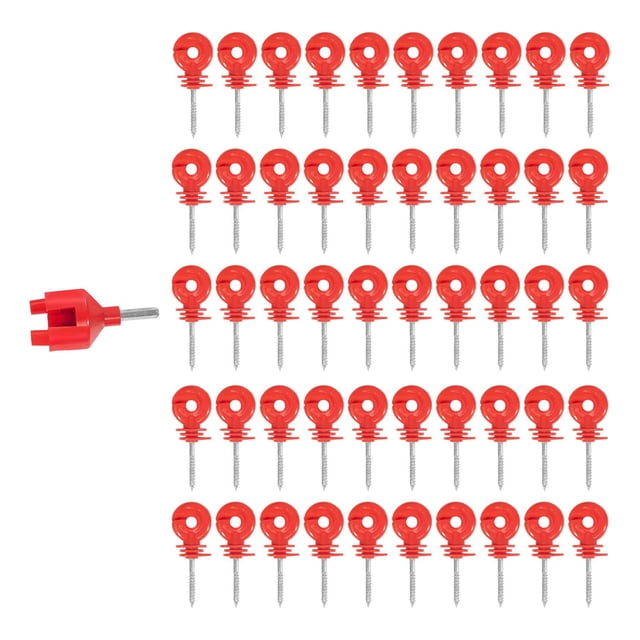 50 piezas de aisladores de eléctrica Tornillo en la herramienta de enchufe de accesorios del de cuadrícula Rojo