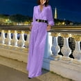 thumbnail image 7 of Taylonsss Women's Fashion Long Sleeve V-Neck Sequined Jumpsuit with Detachable Belt Ideal for Evening Parties Weddings and Holiday Celebrations, 7 of 7