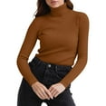 thumbnail image 5 of Turtleneck Sweaters for Women 2025 Fall Long Sleeve Dressy Casual Soft Knitted Button Basic Pullover Tops Outfits, 5 of 5