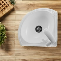 OUNONA White Corner Sink Wall Mounted Space Saving Small Vanity Basin for Bathroom and Balcony