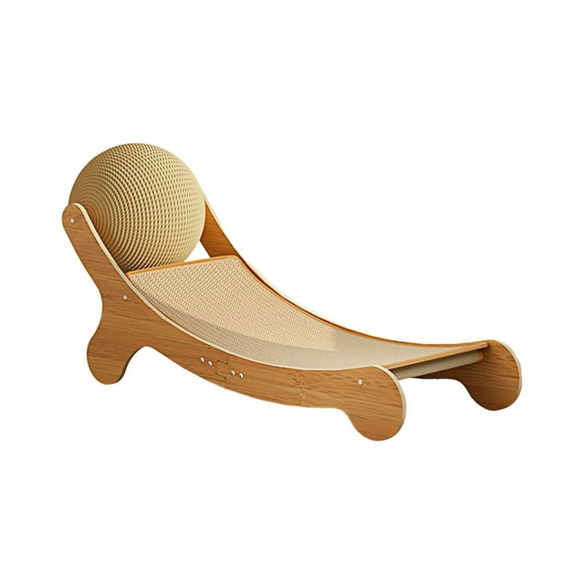 Cat Scratching Pad with Hammock Bed for Indoor Cats, Sisal Scratcher Board and Lounge Chair Combo, Solid Wood Cat Scratcher Lounger for Scratching Sleeping and Playing, Elevated Cat Furniture