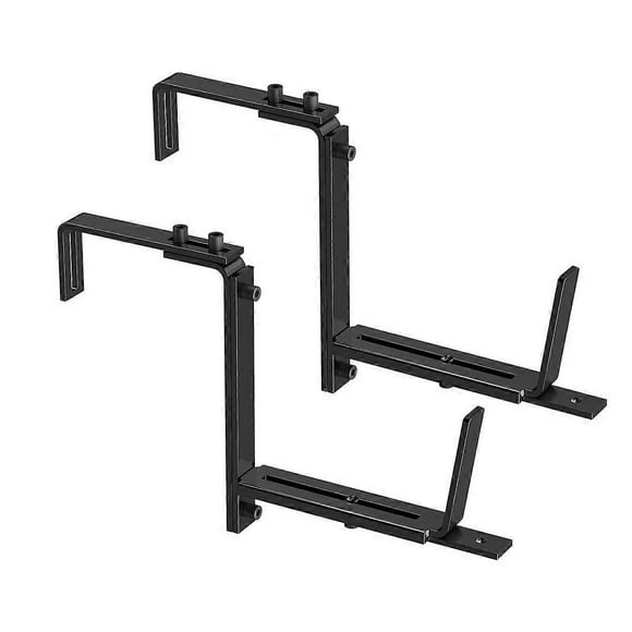 2PCS Adjustable Planter Box Brackets, Brackets for Window Boxes Planters Hanging Flower Box Holders