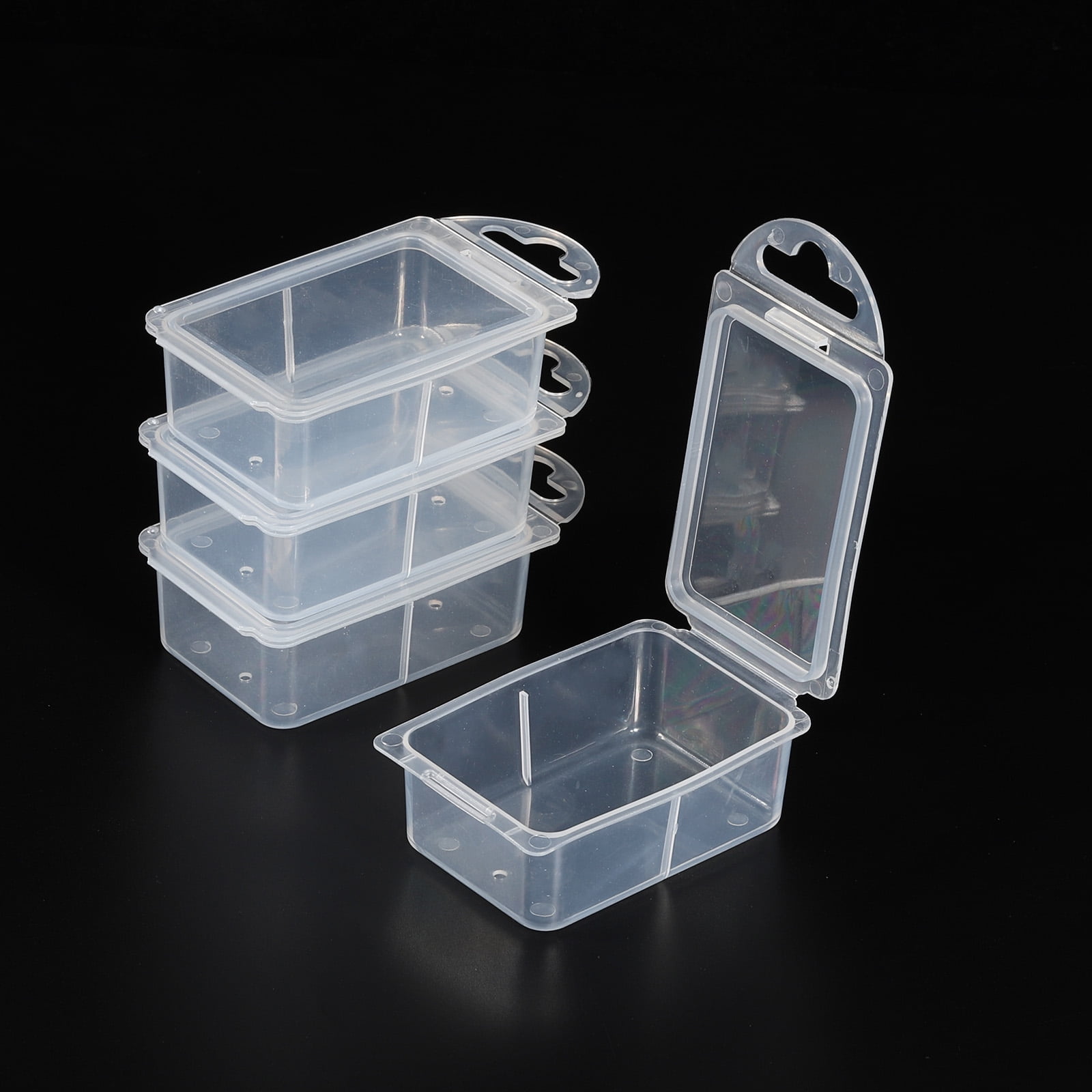 Uxcell Fishing Tackle Accessory Box Fish Lure Bait Hooks Organizer, Clear 4  Pack