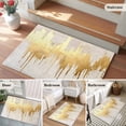 thumbnail image 6 of Modern Gold Large Area Rugs for Bedroom Living Room, Non Slip Carpet Bedside Rug, Abstract Minimalist Grunge Art Color Block Rectangular Floor Cover Kitchen Accent Rug 2'x3' for Dining Room/Office, 6 of 9