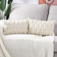 thumbnail image 2 of Pack of 2 Soft Plush Short Wool Velvet Decorative Throw Pillow Covers Luxury Style Cushion Case Pillow Shell for Sofa Bedroom Beige 12x20 inch Rectangular, 2 of 5