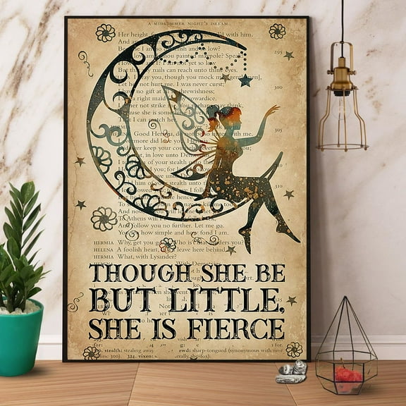 Fairy Book Though She Be But Little She Is Fierce Vintage Vertical Paper Poster No Frame 11 x 17 Inch Poster