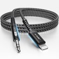 thumbnail image 1 of Cable auxiliar JSAUX para iPhone, 3,3 pies, 3,5 mm, coche, negro, 1 of 6