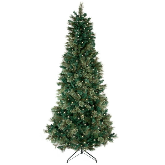 Flexible Flyer 7.5 ft Cashmere Christmas Tree Pre-Lit 450 Multicolor LED Lights Full Realistic Green