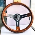thumbnail image 3 of ORUYROP 14inch Racing Car Steering Wheel Copy Wood Steering Wheel with Black Spoke Classic Steering Wheel Material Environmental Protection (Color : Copy Wood), 3 of 6