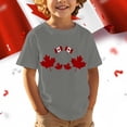 thumbnail image 3 of T-shirt Garçon Canada Drapeau de la Fête du Canada Feuille d'Érable Imprimée Col Rond Manches Courtes Tee Enfants Fête de l'Indépendance Canadienne Imprimé Graphique Décontracté Stylé Patriotique Haut de Festival de la Fête du Canada pour Filles, 3 of 5
